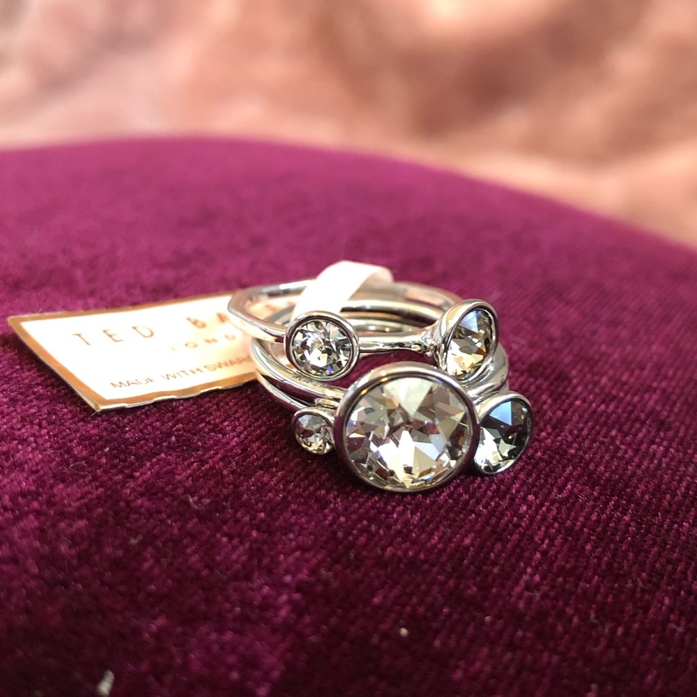 Ted Baker Jewel Stack Ring - Im. Rhodium/Silver